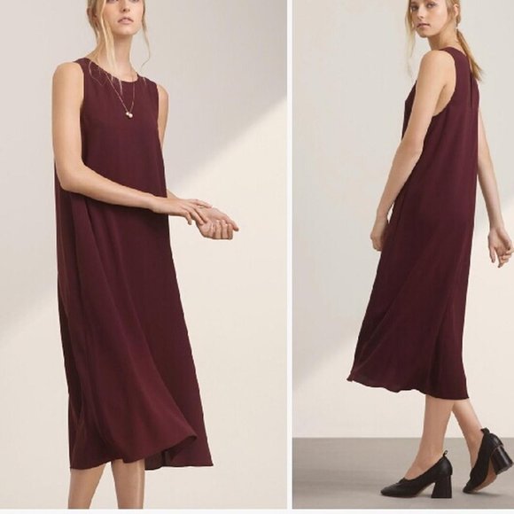 Aritzia Wilfred Midi Maxi Slip Shift Dress Wedding Guest Casual Sleeveless Sun - Picture 1 of 9